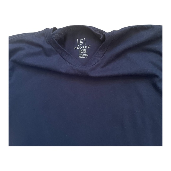 G George casual basic T-shirt Men  X Small navy blue round neck short sleeves - Picture 4 of 8